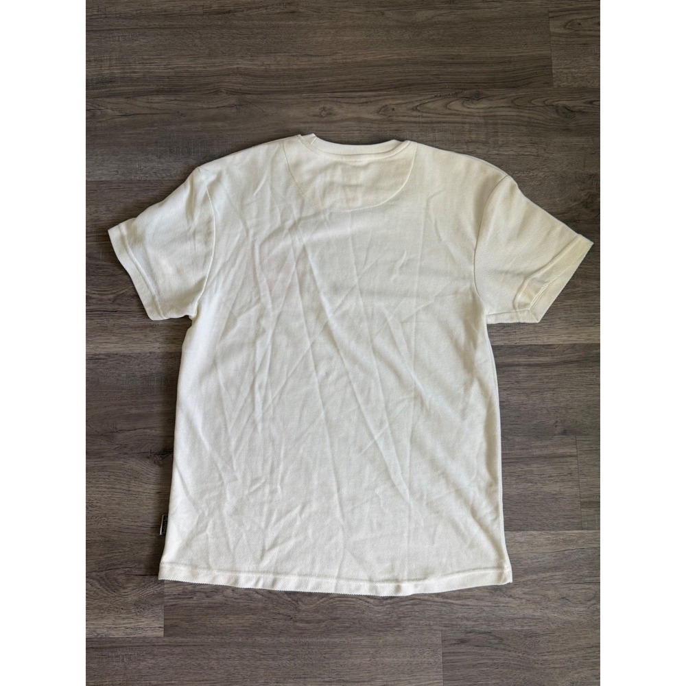 Brooklyn's Best Mens Positive Vibes Embroidered T-Shirt Cream Textured Size M - Picture 7 of 10